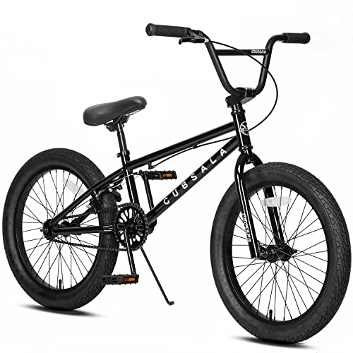 BMX Bike : cubsala 20 Inch Kids Bike Freestyle BMX Bicycle for 6 7 8 9 10 11 12 13 14 Years Old Boys Girls and Beginners, Black