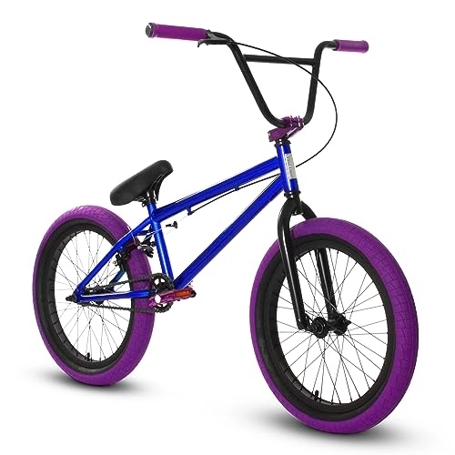 BMX Bike : Elite BMX Bikes in 20" & 16" - These Freestyle Trick BMX Bicycles Come in Two Different Models, Stealth (20" BMX) & Pee-Wee (16" BMX) (20", Black Purple)