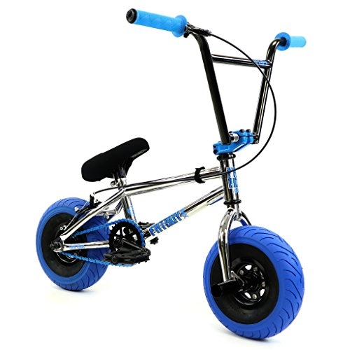 BMX Bike : Fatboy Mini BMX Bicycle Freestyle Bike Fat Tires Chrome Blue Assault PRO by FatBoy Mini BMX
