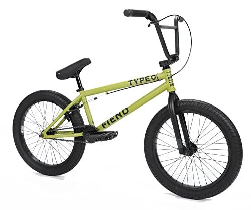 BMX Bike : Fiend BMX Matt Fatigue Green Type O Freestyle BMX, 20.5 Inch TT