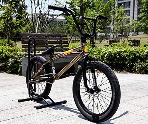 BMX Bike : GASLIKE 20 Inch Adult BMX Bike, Chrome-Molybdenum Steel Fancy Stunt Show BMX Bicycle, For Beginner-Level to Advanced Riders Street Bikes
