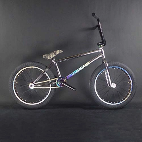 BMX Bike : GASLIKE 20-Inch High Configuration BMX Bike, Suitable For Beginner-Level to Advanced Riders Street BMX Bikes, Stunt Action Fancy BMX Bicycle