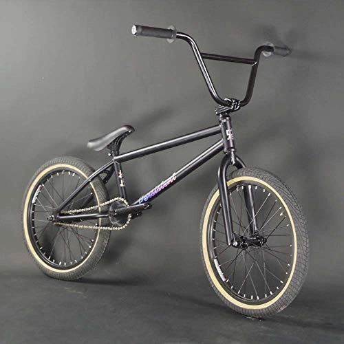BMX Bike : GASLIKE Adult 20-Inch Freestyle BMX Bike, Stunt Action BMX Bicycle Suitable For Beginner-Level to Advanced Riders Steel Frame Street BMX Bikes, A