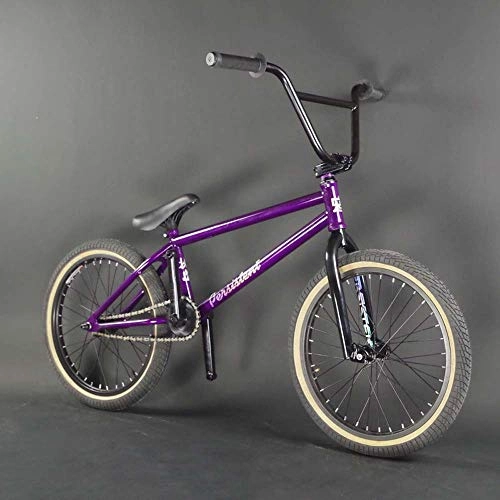 BMX Bike : GASLIKE Adult 20-Inch Freestyle BMX Bike, Stunt Action BMX Bicycle Suitable For Beginner-Level to Advanced Riders Steel Frame Street BMX Bikes, B