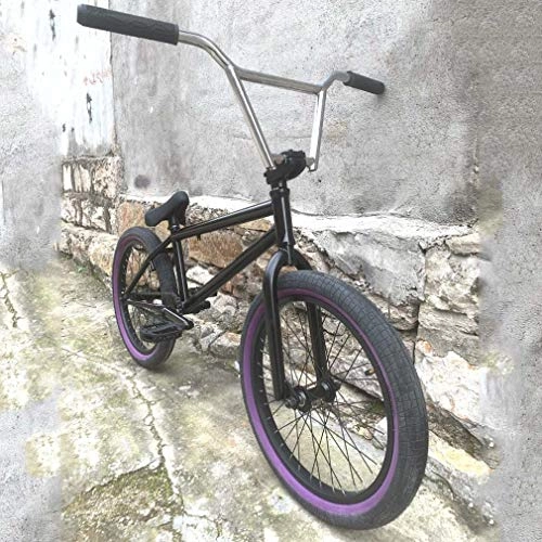 BMX Bike : GASLIKE BMX Bicycle Bike Freestyle - 9 Inch 4 Piece Cr-MO Handlebar - 20 × 2.3 Inch Tires - Chrome-Molybdenum Steel Frame And Fork for Beginner-Level To Advanced Riders