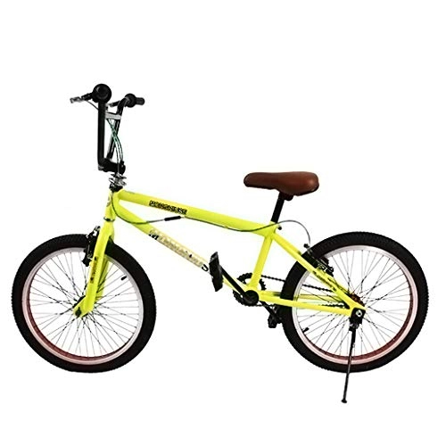 BMX Bike : GASLIKE Professional 20-Inch BMX Bike, Beginner-Level to Advanced Riders BMX Race Bike, High Carbon Steel Frame Double-Layer Aluminum Alloy rim Wheels, Yellow