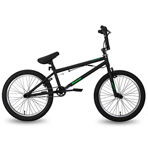 BMX Bike : Hiland 20 inch BMX Freestyle Bike for Boys Girls with 360 Degree Gyro & 4 Pegs, Freestyler 20" Wheel, Black…