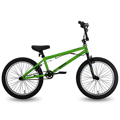 BMX Bike : Hiland 20 inch BMX Freestyle Bike for Boys Girls with 360 Degree Gyro & 4 Pegs, Freestyler 20" Wheel BMX Bike, Green