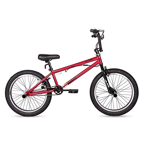 BMX Bike : Hiland 20 inch BMX Freestyle Bike for Boys Girls with 360 Degree Gyro & 4 Pegs, Freestyler 20" Wheel, Red…