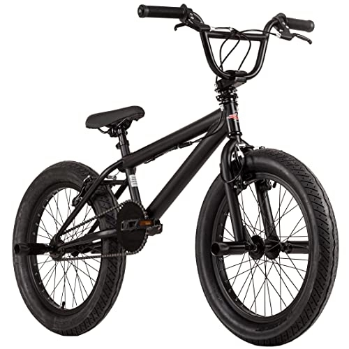 BMX Bike : KS Cycling Unisex-Youth Fat BMX Freestyle 20 Inch Matt Black, 20 Zoll, 28 cm