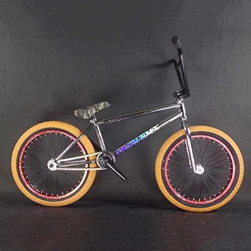 BMX Bike : LAMTON Profession BMX Bike, Suitable For Beginner-Level to Advanced Riders Street BMX Bikes, 20-Inch Stunt Action Fancy BMX Bicycle