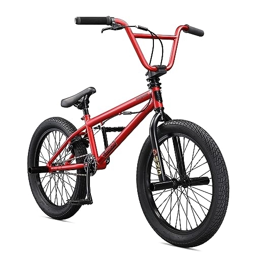 BMX Bike : Mongoose Legion L20 Freestyle BMX Bike Line for Beginner-Level to Advanced Riders, Steel Frame, 20-Inch Wheels, Red