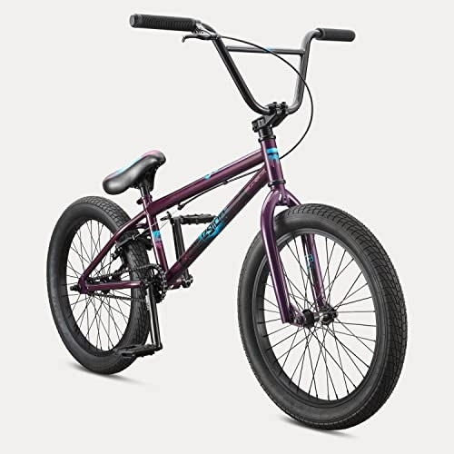 BMX Bike : Mongoose Legion L40 Kids Freestyle BMX Bike, Intermediate Rider, Boys and Girls Bikes, Hi-Ten Steel Frame, 20-Inch Wheels, Deep Purple