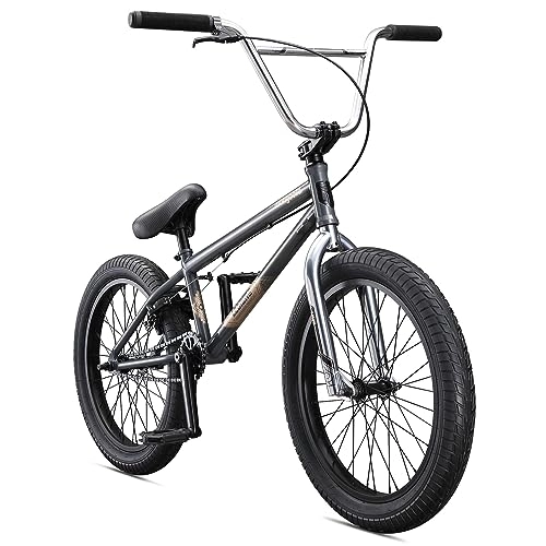 BMX Bike : Mongoose Legion L60 Kids Freestyle BMX Bike, Intermediate Rider, Boys and Girls Bikes, Hi-Ten Steel Frame, 20-Inch Wheels, Grey