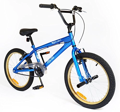BMX Bike : Muddyfox x Silverfox Flight Kids BMX Bike - Blue, 11 inch Frame 20 inch Wheels.