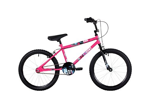 BMX Bike : Ndcent Flier Kids' Freestyle Bike Pink / Blue, 10.5" inch steel frame, 1 speed 16" bmx wheels front & rear caliper brakes