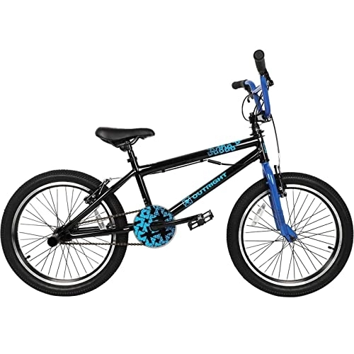 BMX Bike : OUTRIGHT X1 20 Inch BMX Bike, Blue, Hi-Tensile Steel Frame. Ideal BMX Bike for Kids