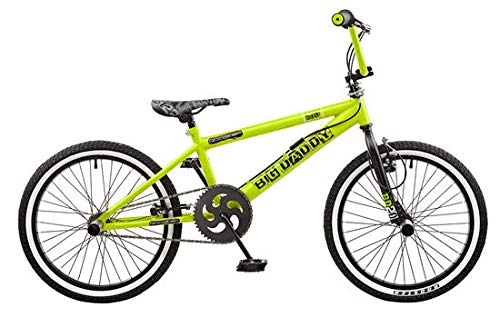 BMX Bike : Rooster. Big Daddy 20" Wheel BMX Freestyler Bike Green / Black 360 Giro & Pegs Whitewall Tyres RS121