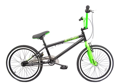 BMX Bike : Rooster Jamminator 20" BMX Bike Black / Green with 36 Spoke Wheels