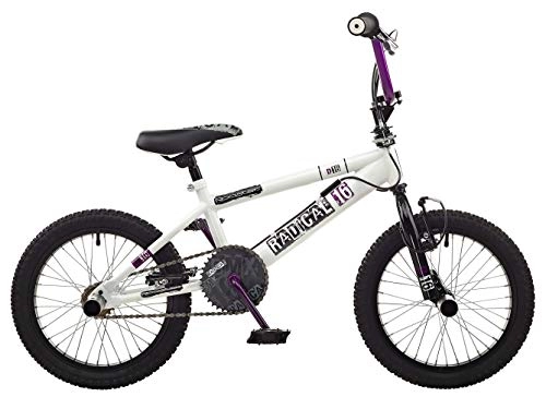 BMX Bike : Rooster Radical 16 BMX Bike White / Purple with 16" Spoke Wheels
