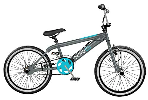 BMX Bike : Rooster XR5 Kids Freestyler Kids 20" Wheel BMX Bike with Gyro Grey & Blue