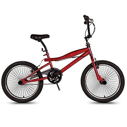 BMX Bike : SHTST Pro Cruiser Retro design BMX bike, single speed, high carbon steel frame, 20 inch wheels, suitable for children, adults (Color : Red)