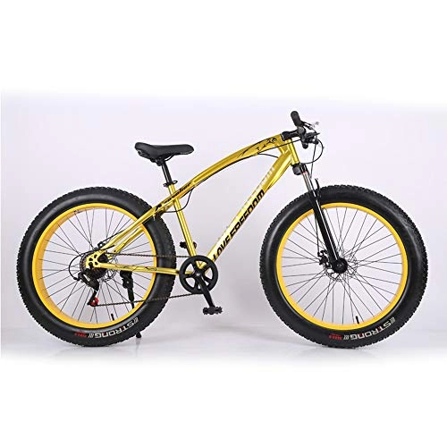BMX Bike : SIER 26 inch off-road ATV 24 speed snowmobile speed mountain bike 4.0 big tire wide tire bicycle, Yellow