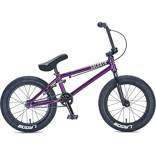 BMX Bike : Soldato kids BMX bike - 16 inch boys and girls bicycle Lagos tyres (Purple)