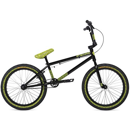 BMX Bike : Stolen x Fiction Overlord 20" 2020 BMX Freestyle Bike (20.25" - Black W / Reflective Yellow)