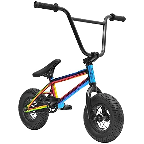 BMX Bike : Sullivan BMX Bike For Kids, Mini Stunt Bike Oil Slick Neo Chrome Age 8-16 Teens Bicycle