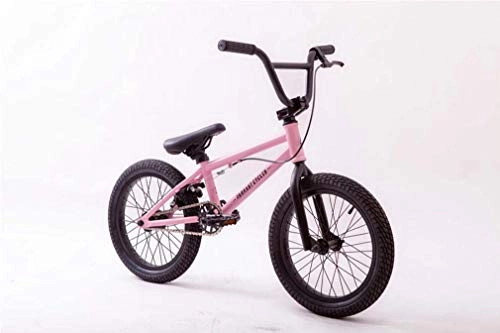 BMX Bike : SWORDlimit 16" Freestyle BMX Bike for Beginner To Advanced Riders, High-Carbon Steel Frame And Fork, 259T BMX Gearing, with U-Shaped Rear Brake, Pink