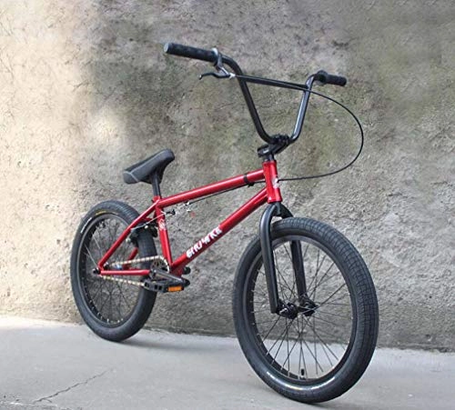 BMX Bike : SWORDlimit 20" BMX Bike Freestyle for Beginner To Advanced Riders, High-Strength Chrome-Molybdenum Steel Frame, 25X9t BMX Gear Transmission with U-Shaped Rear Brakes(Red)