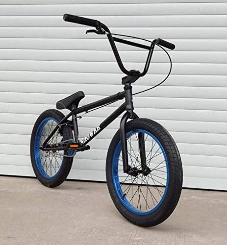 BMX Bike : SWORDlimit 20-Inch BMX Bike Freestyle for Beginner To Advanced Riders, High-Strength Chrome-Molybdenum Steel Shock-Absorbing Frame, 25X9t BMX Gearing, U-Shaped Brake Design(Black Blue)