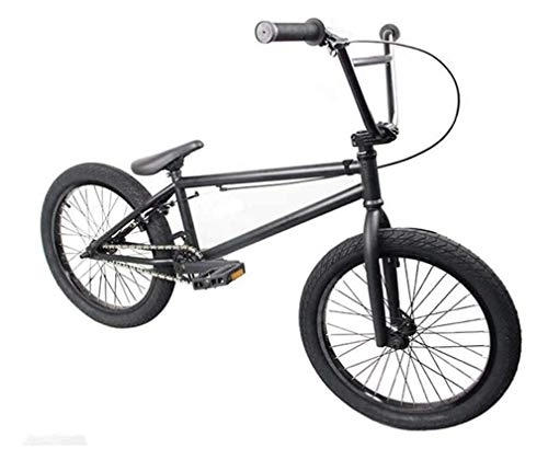 BMX Bike : WJSW 20 Inch Bikes Freestyle for Beginner To Advanced Riders, High Carbon Steel Frame, 25X9T Gearing, with U-Type Brake, Black