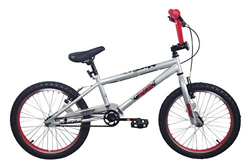 BMX Bike : XN-8-20 Unisex Freestyle BMX Bike, 20" Wheel, 25-9T Gearing - Silver / Red