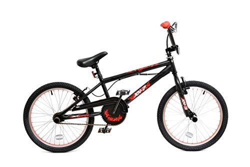 BMX Bike : XN Unisex-Youth XN7 BMX Bike, Black / Red, 20