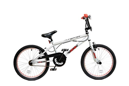 BMX Bike : XN Unisex-Youth XN8 Stunt BMX, Silver / Red, 20