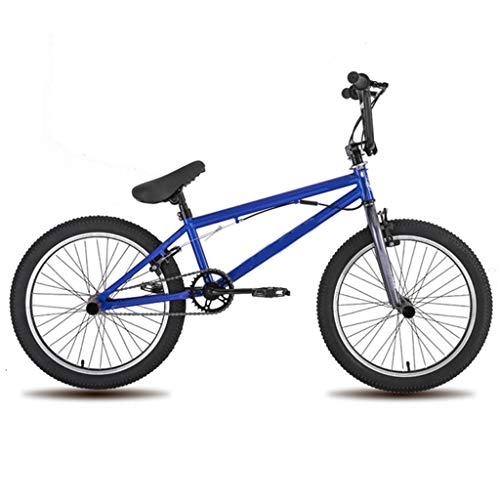 BMX Bike : Zhangxiaowei Freestyle Steel Bicycle Dual Gauge Adult Children's Bicycling Boys And Girls Blue Bike 20 Inch, Blue