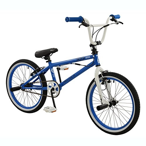BMX Bike : Zombie 20" Spike BMX BIKE - Bicycle in BLUE & WHITE with Gyro Braking (Boys)