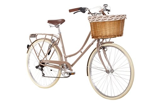 Comfort Bike : 19" Ryedale Harriet, 26" Wheel 6 Speed STI Ladies Heritage Bike, Latte