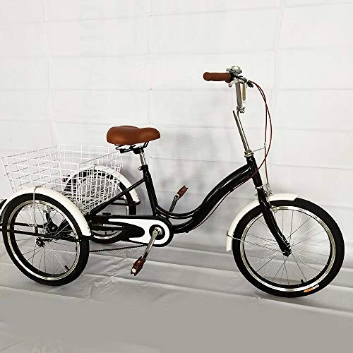 Comfort Bike : 20" Adult Tricycle 3 Wheel Single Speed Bicycle & Basket Black