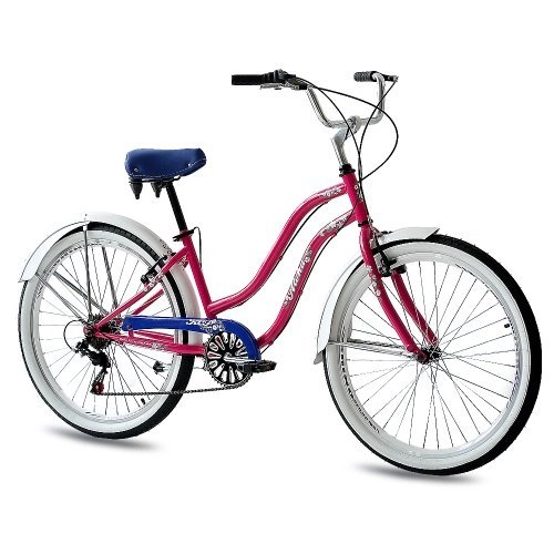 Comfort Bike : 26" KCP BEACH CRUISER COMFORT BIKE Ladies ALOHA 2.0 6S SHIMANO pink (p) RETRO LOOK - (26 Zoll)