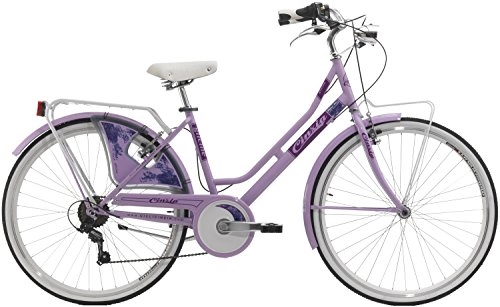 Comfort Bike : 26inch Flower Women Holland Bicycle 6Gears Cinzia, purple