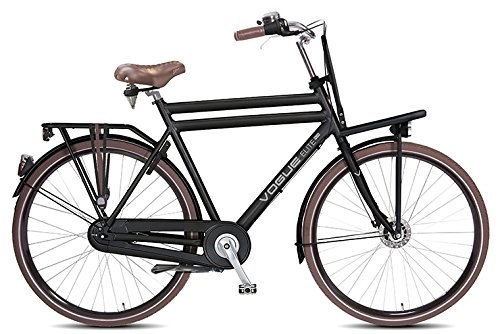 Comfort Bike : 28Inch Men Holland Nostalgia Bicycle Aluminium Vogue Elite Plus 3Gear Roller Brake Matte Black RH: 50cm