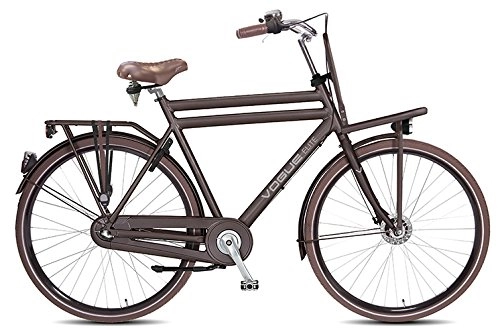 Comfort Bike : 28Inch Men Holland Nostalgia Bicycle Aluminium Vogue Elite Plus 3Gear Roller Brake Matte Brown RH: 50cm