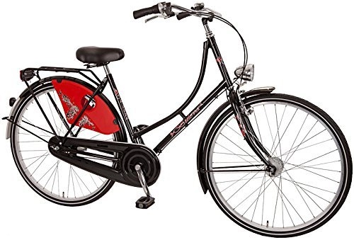 Comfort Bike : 28Inch Women's Holland city bike by Bach Tenkirch Girls 'Bicycle 3Gear (Colour: Black / Red, Frame Size: 50cm