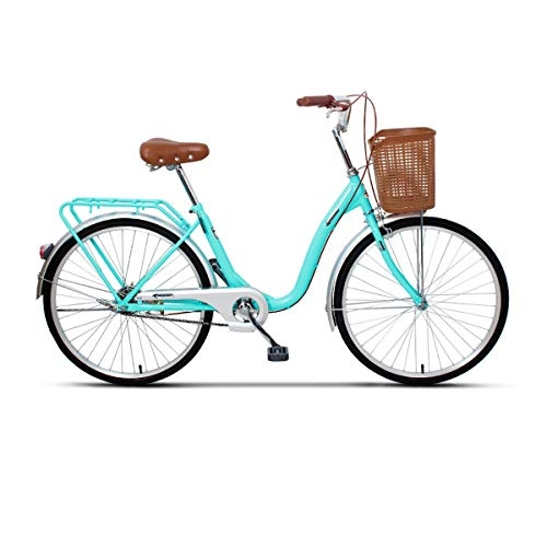 Comfort Bike : 8haowenju 24 / 26-inch Lightweight Bike, Urban Commuter, Suitable For People 140-180 Cm Tall (Color : Light blue, Edition : 24inches)