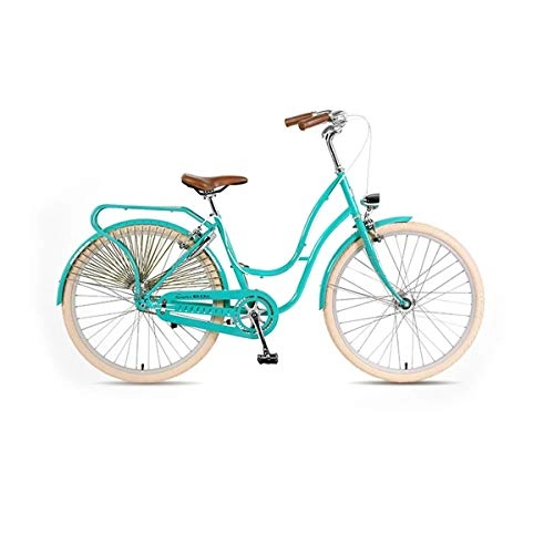 Comfort Bike : 8haowenju Retro Bicycle, 26-inch, Simple And Stylish Female Literary Bicycle, Urban Commuter Bicycle (Color : Light blue)