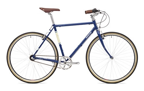 Comfort Bike : Adventure Men's Double Shot Traditional Caf Racer, Blue / White, 54 cm