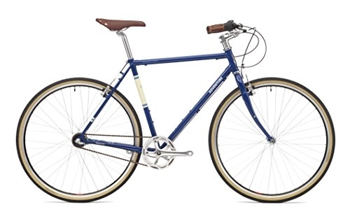 Comfort Bike : Adventure Men's Double Shot Traditional Café Racer, Blue / White, 51 cm